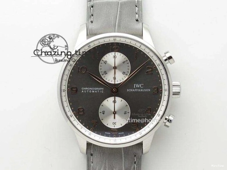 MIROTIME 0401 Casual Portuguese IW371405 ZF 1:1 Best Edition SS White Dial Silver Markers On Black Leather Strap A 7305